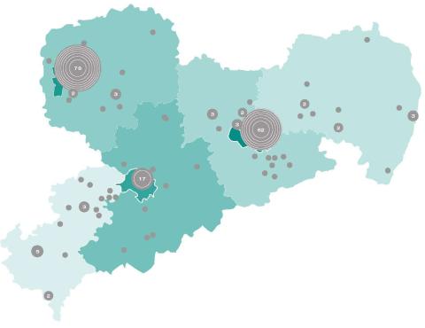 Grafik Anzahl Kunstorte in Sachsen